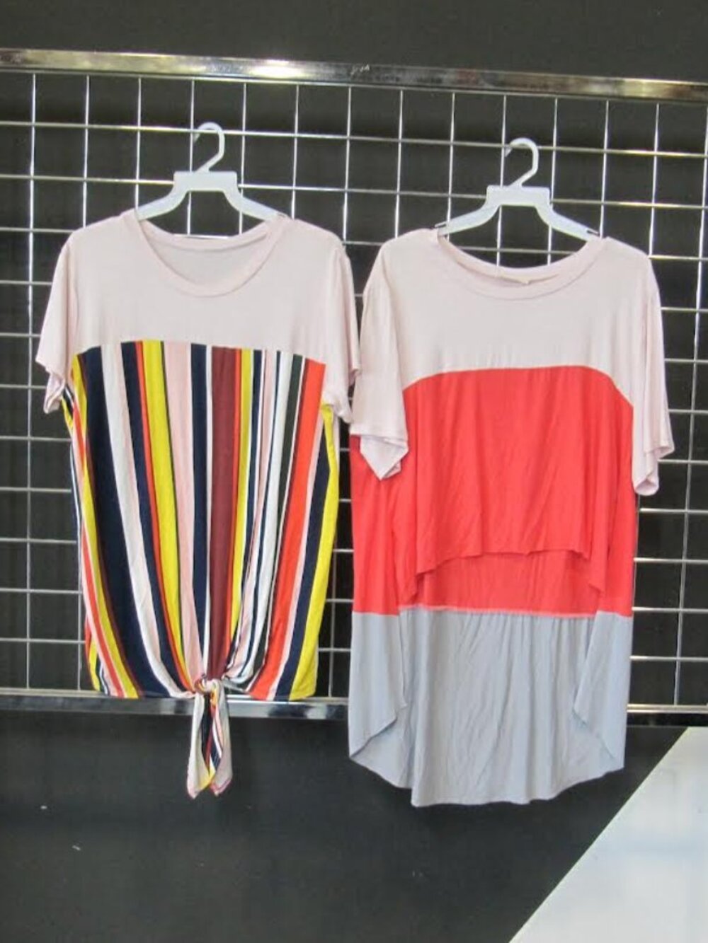 Women's 2-Piece Short Sleeve Tops – Multicolor Stripe & Colorblock Bundle